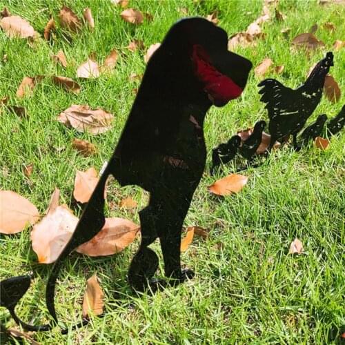 Hen Dog Gardening Signpost Pile Garden Ornaments Animal Pile Realistic Decoration Acrylic Garden Decoration