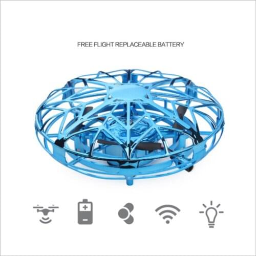 Hot sensor aircraft Parent-child interaction outdoor toy UFO design LED lighting Four-axis Intelligent flight Novelty helicopter