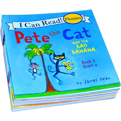 12 Book/Set I Can Read The Pete Cat English Picture Books Story Book Educactional Toys For Children Pocket Reading Book 13x13CM