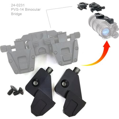 PPT CNC Aluminum PVS-14 Bridge Arm Assembly PVS14 Dovetail Shoe 2pcs Helmet Mounting for Double Night Vision Scopes GZ24-0238