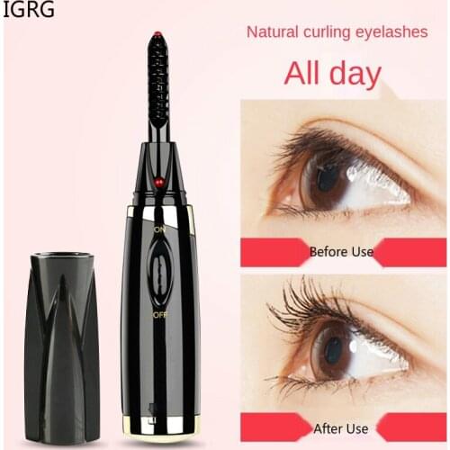 IGRG New Mini Electric Heated Eyelash Curler Heated Makeup Eye Lashes Heated Eyelash Curler Applicator Long Lasting Beauty Tool