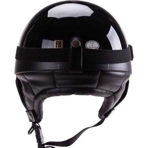 German Style Motorcycle Half Face Helmet w/Pilot Goggles for Cruiser Scooter
