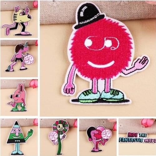 Cartoon Comic Role Patches Funny Sunflower Monster Cute Appliques 3D Diy Colors Anime Patch for Clothes Coats Badges