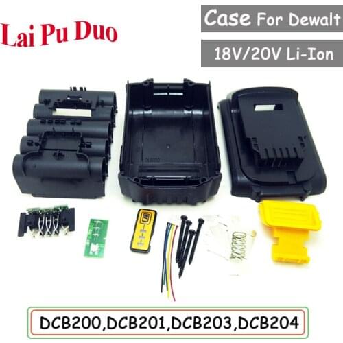 Tools Set For Dewalt 18V 20V Battery Replacement Plastic Case 3.0Ah 4.0Ah DCB201,DCB203,DCB204,DCB200 Li-ion Battery Cover Parts