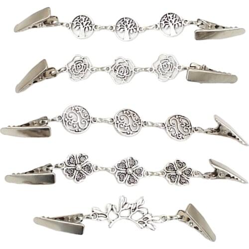 Set of 5 Vintage Sweater Shawl Scarf Clips Cardigan Dress Pins for Women