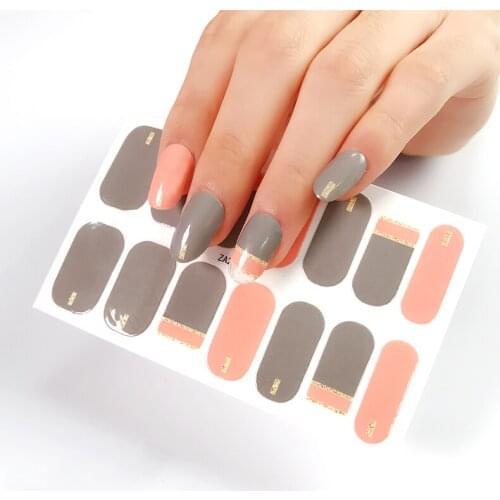 New Japanese/Korea Style Nail Stickers Nail Wraps Stripe Full Cover Self-Adhesive Flower Waterproof Nail Polish Stripe Nail Art