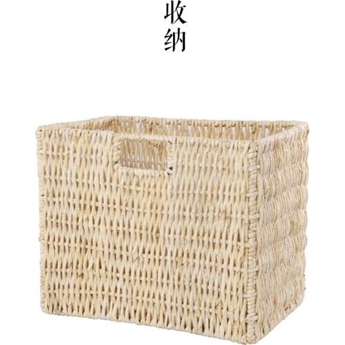 Japanese-style Desktop Storage basket remote pastoral knit magazine basket Storage basket can hang outdoor terrace hanging baske