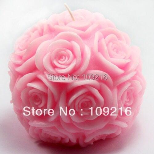 Wholesale!!! New Style 3D 9.6*8.6cm Rose Ball (LZ0092) Silicone Handmade Candle/Soap Mold Crafts DIY Mold