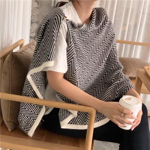 Autumn and Winter Knitted Shawl Female Fake Collars for Women Small Scarf Shawl Removable Shirt Detachable Collar Decor