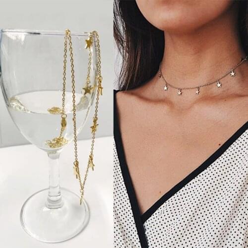 SUQI Non-Fading Stainless Steel Animal Butterfly Star Gold Women Choker Necklaces Pendants Femme Chain Jewelry Kpop Collare Gift