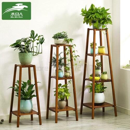 Simplicity Bamboo Stand For Plants Landing Type Light Extravagant Multi-storey Shelf Indoor Flowerpot Frame Flower