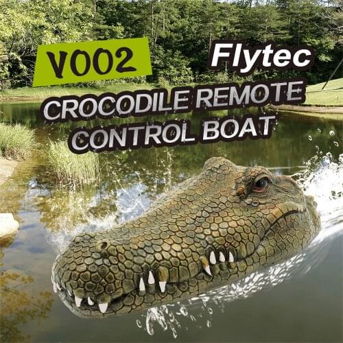 Flytec V002 RC Fake Crocodile Head Remote Control RC Boat Halloween Decoration Joke Prank Maker Fun Novelty Simulation Spoof Toy