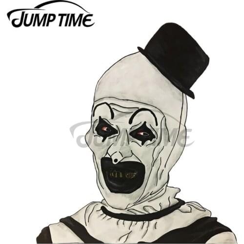 JumpTime 13 x 8.3cm For ART the Clown Funny Car Stickers Vinyl JDM Sunscreen Waterproof Bumper Occlusion Scratch Decal