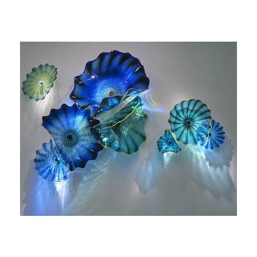 Modern Hand Blown Colored Glass Wall Art for Hotel Decoration