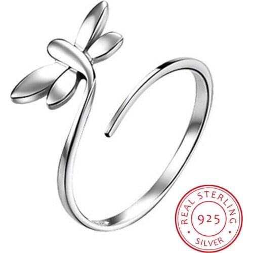 Dragonfly Cubic Zirconia Rings 925 Sterling Silver Rings for Women Stackable Ring Silver 925 Jewelry Fine Jewelry