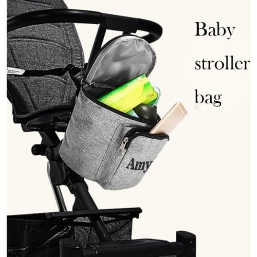 Embroidered Name Of Large Capacity Baby Stroller Bag, Multi-Functional Storage Bag Custom LOGO Baby Hanging Bag