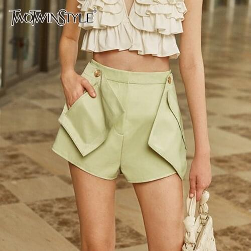 Женские короткие шорты TWOTWINSTYLE China At AliExpress