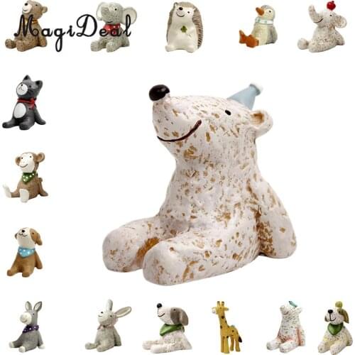 MagiDeal Vintage Home Decoration Accessories Miniature Cute Bear Garden Figurine Fairy Dollhouse Bonsai Landscape Decor Gift