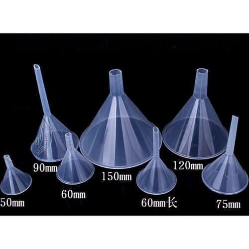 50mm 60mm 75mm 90mm 120mm 150mm Plastic Small Funnels For Perfume Liquid Essential Oil Filling Empty Bottle Packing Tool