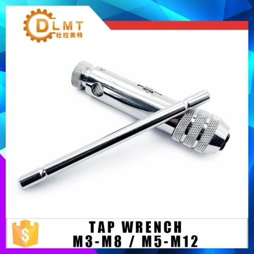 1PCS Tap wrench M3-M8/M5-M12 adjustable wrench,left and right adjustment,hand tools,thread tools,ratcheting wrenches