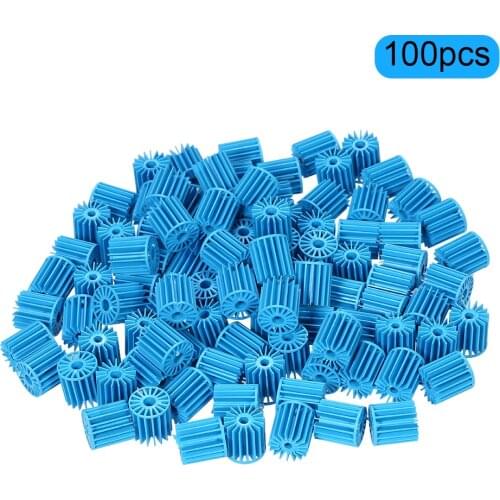 100pcs PVC Cotton Aquarium Pond Bio Balls Canister Clean Fish Tank Filter Water Purification Purifier Filtration Media Blue