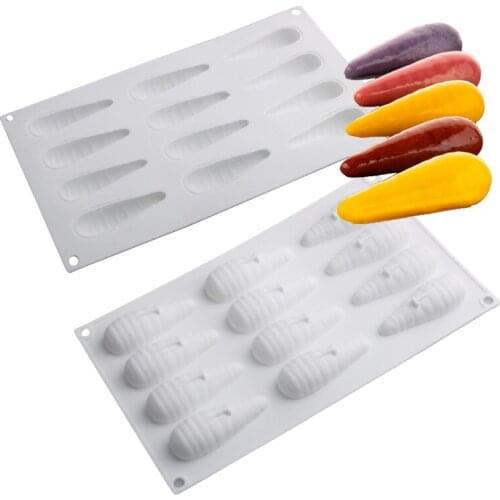 12 Hole Carrot Silicone Cake Mold For Baking Mould Mousse Pan Bakeware Chocolates Moule Pastry Moldes De Silicona