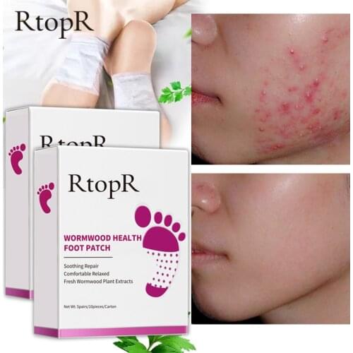 2 Box RtopR Wormwood Health Body Detox Foot Patch Effective Improve Sleep Quality Organic Detox Beauty Slimming Feet 10 pairs