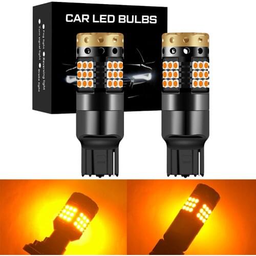 2pcs 4000LM 7440 1156 BA15S P21W BAU15S PY21W Bulb No Error Free T20 W21W WY21W LED Bulbs Car Light Lamp Turn Signal 12V 24V