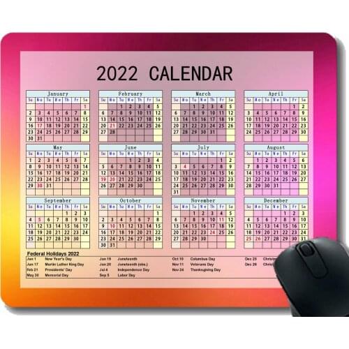 2022 Calendar Mouse Pad,Light Glare Green Paint Gaming Mouse Pad