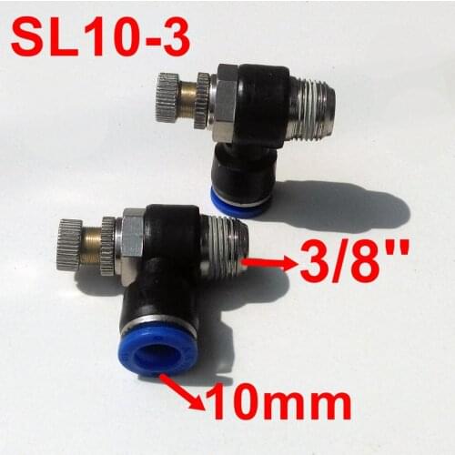5pcs/lot Pneumatic Air Fitting Throttle valve Air Speed Control SL10-3 Tube 10mm 3/8
