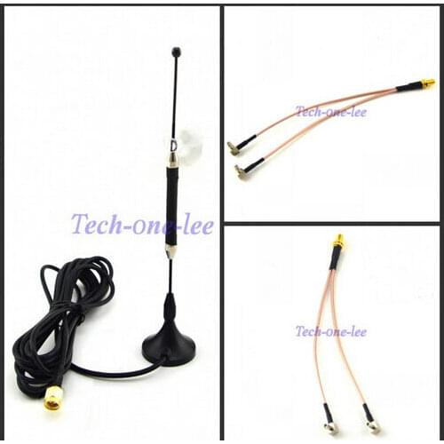50 pieces/lot 4G 10dbi LTE Antenna lte SMA Male RG174 3M+ SMA Female to Y type 2 X TS9 Male RG316 Cable 15cm DHL Free