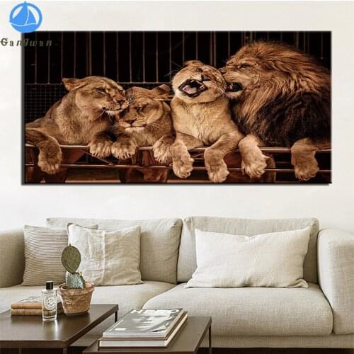 Diamond Painting Modern animal art, brown lion Full Drill Square DIY Diamond Embroidery Cross Stitch Mosaic round Home Decor