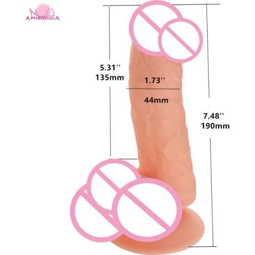 APHRODISIA 7.48'' Liquid Flexible Silicone Suction Cup Dildo Realistic Penis Adult Toy for Women Female Lady,Anal Dildo 170306