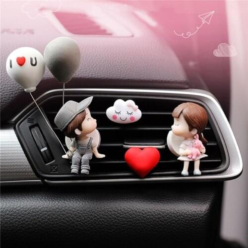 Lovely Car Odors Pendant Car Solid Perfume Car Aroma Diffuser Distributor Car Fragrance Lovely Couple Girl Boy Car Air Vent