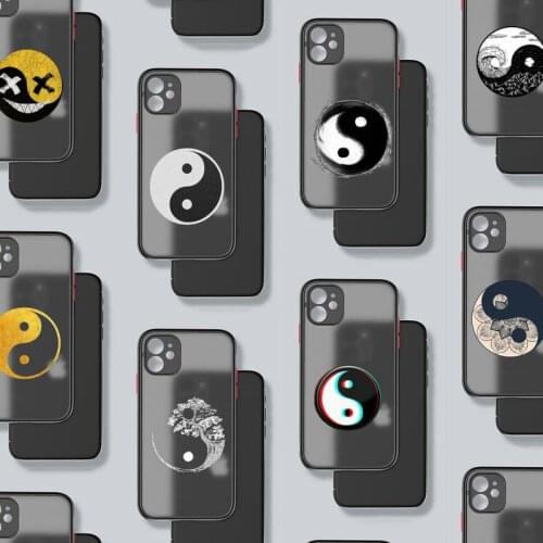 Eight Diagrams Taiji Yin Yang Phone Case Matte Transparent for iPhone 7 8 11 12 s mini pro X XS XR MAX Plus mobile bags coque