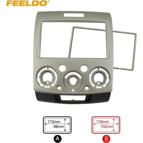 FEELDO Gold 2DIN Car Refitting Stereo DVD Frame Fascia Dash Panel Installation Kits For Ford Everest/Ranger/Mazda BT-50 #1571