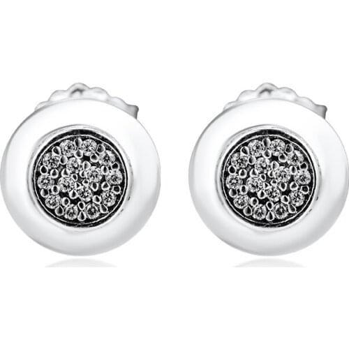 Signature Stud Earrings 100% 925 Sterling-Silver-Jewelry Free Shipping