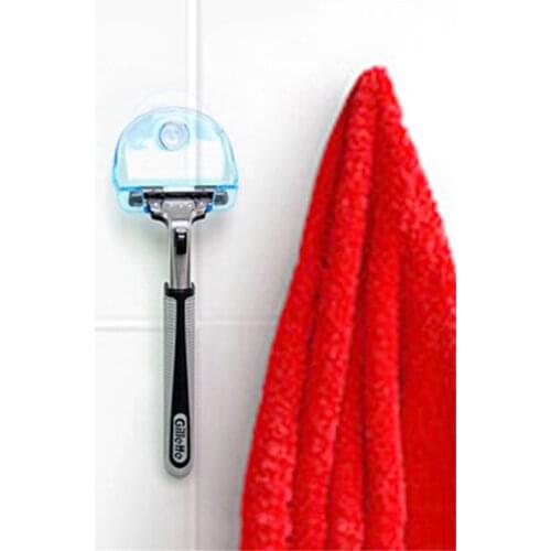 HOT SALE Men Washable Wall-mounted Bathroom Shaver Razor Holder Cupula Shaver Caps Rack Plastic Bule Hair Removal Beauty Tools