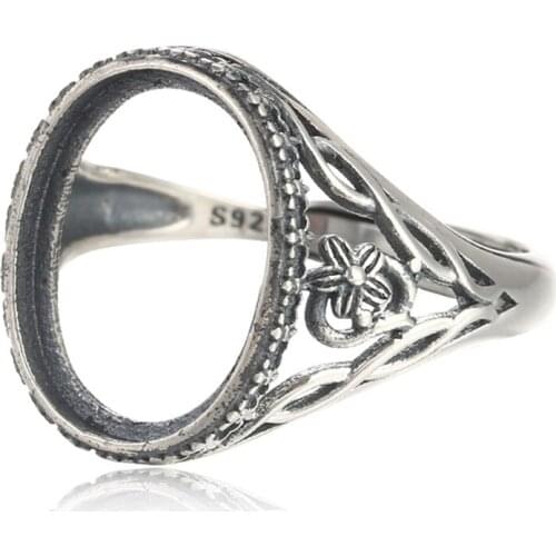Ring Setting for 12x16mm Oval Cabochons Ring Blank Thai Sterling Silver Adjustable Band Ring Base SR0048