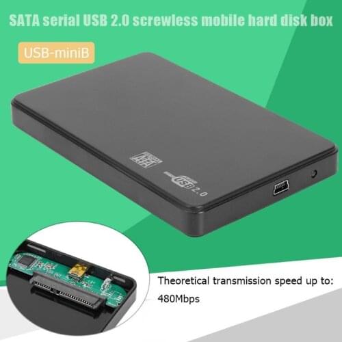 VKTECH 2.5 inch Hard Drive Box SATA USB2.0 Portable Tool Free SSD Disk HDD Case External Hard Disk Enclosure for PC New arriver