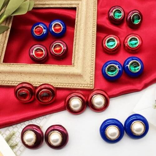 Round Earrings Colorful Enamel New-Designs Fashion Trendy Popular For Girls