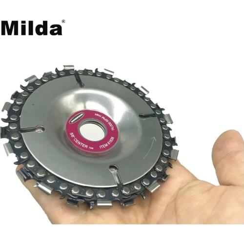 Milda 4 Inch Grinder Disc and Chain 22 Tooth Fine Cut Chain saw Set wood carving disc For 100/115 Angle Grinder power tool