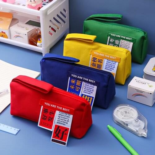 Kawaii Canvas Pencil Case High Capacity Cute Pen Bags pencil box Pencil Bag For Gift School Supplies Korean Stationery Organizer