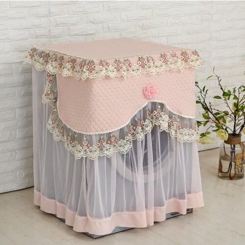 Fashion Floral Style Lace Fabric Washing Machine Cover Dust Cover 60*60*85cm Dust Proof Protector Washing Machine Cover
