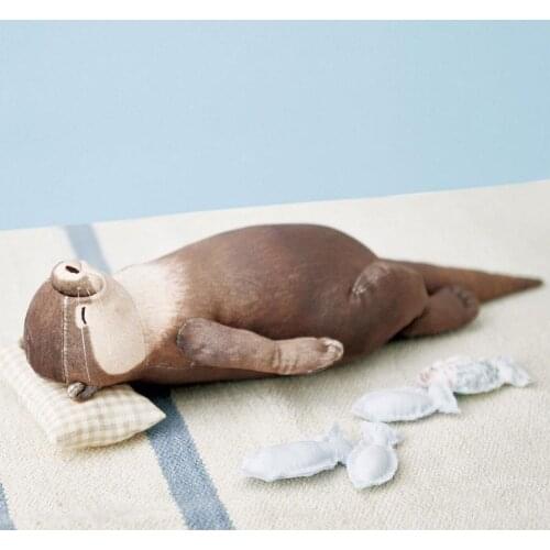 40cm Cute Otter Stuffed Cotton Pencil Case Wrist Pad Pillow Christmas Doll Gifts Children Plush Pad Birthday Toys Wrist Pil Q9I2