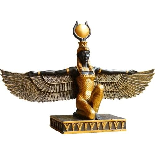 ANCIENT EGYPT GOD ISIS GODDESS WEDJAT EYE STATUE RESIN CRAFTS EYE OF HORUS ART SCULPTURE HOME DESKTOP DECORATION SOUVENIRS R2909