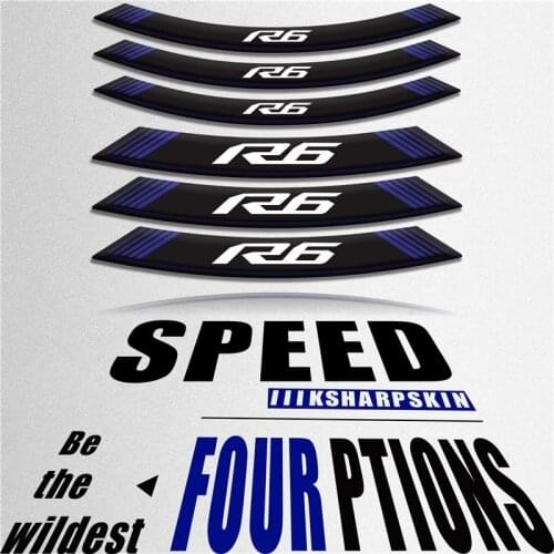 Motorcycle Inner Rim Tires Reflective Waterproof Stripe Sticker Front Rear Wheel Decals Sticker Set For YAMAHA R6
