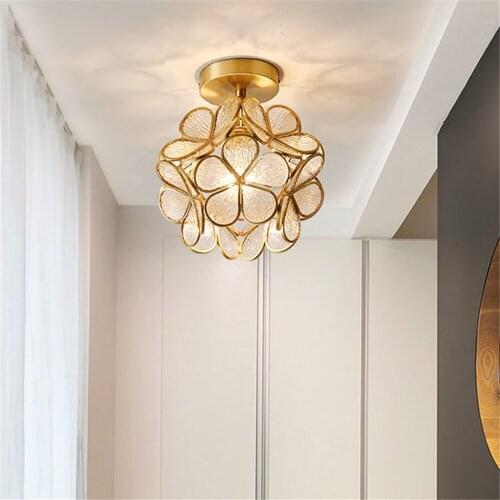 Tiffany Colorful Flower Glass Ceiling Lamp LED Modern Indoor Lamp Restaurant Dining Room Cafe Shop Lighting Fixture AC110-265