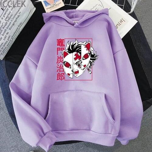 Anime Demon Slayer Kamado Tanjirou Hoodie Harajuku Sweatshirt Kimetsu No Yaiba Hoodie Women Streetwear Tops Kawaii Clothes