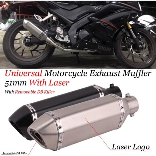 Carbon Fiber 51mm Universal Motorcycle Exhaust Modify Motocross Exhaust Muffler For FZ6 CBR250 CB600 MT07 ATV ktm 390 adventure
